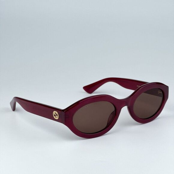 NEW Gucci GG1579S 004 Fuchsia Brown Unisex Oval Sunglasses GG 1579S - Picture 1 of 11